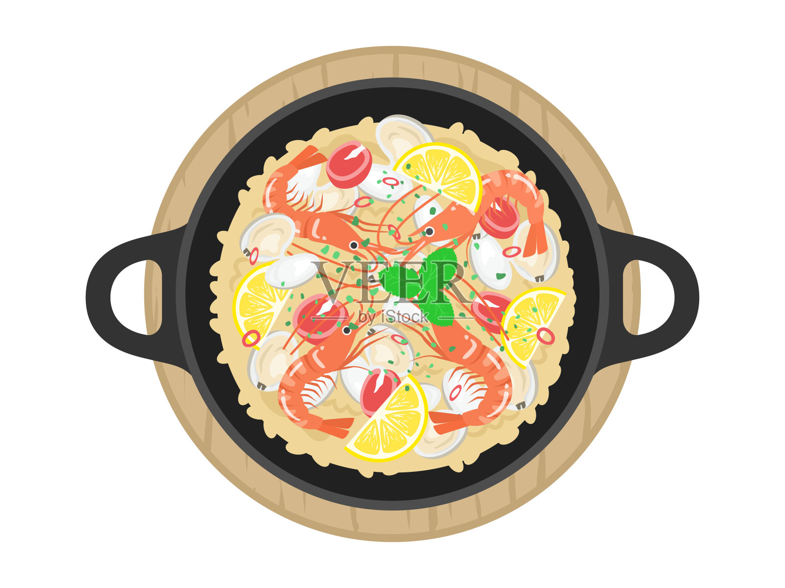 肉菜饭插图设计元素图片