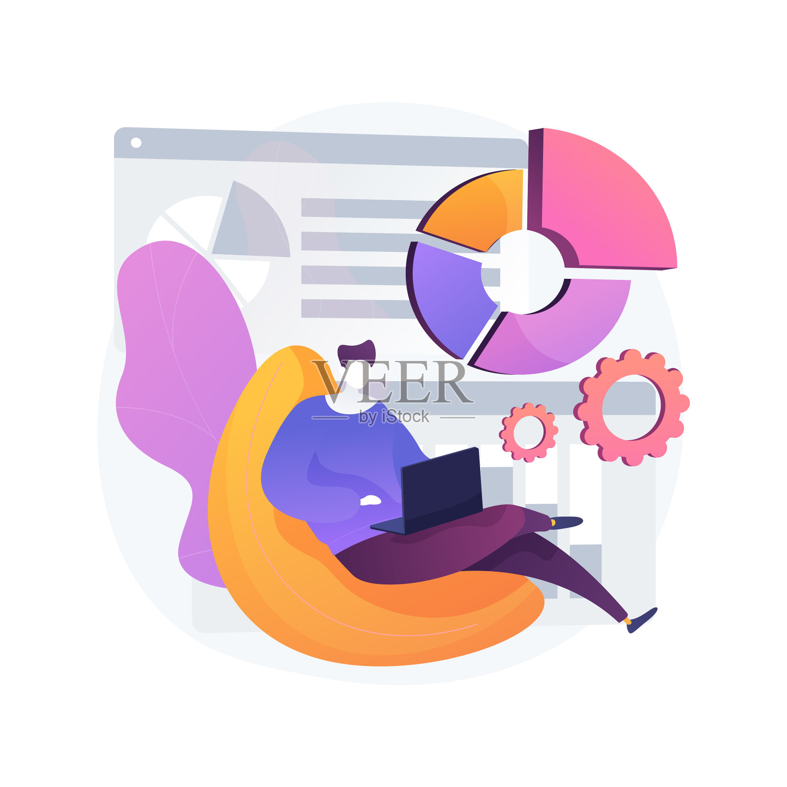 工作家庭办公室抽象概念设计元素图片