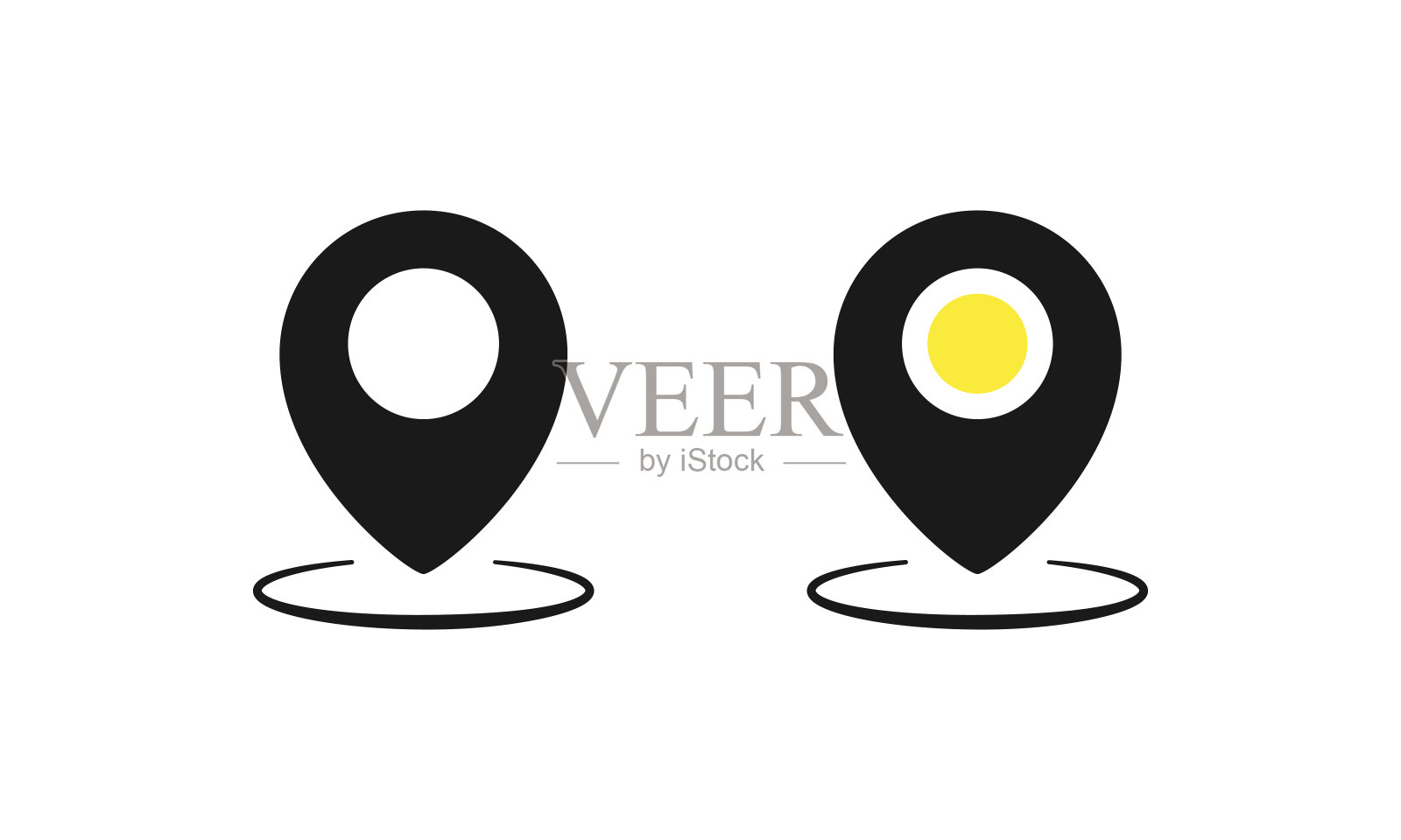 位置指针图标集。GPS导航。向量EPS 10。在白色背景上隔离图标素材