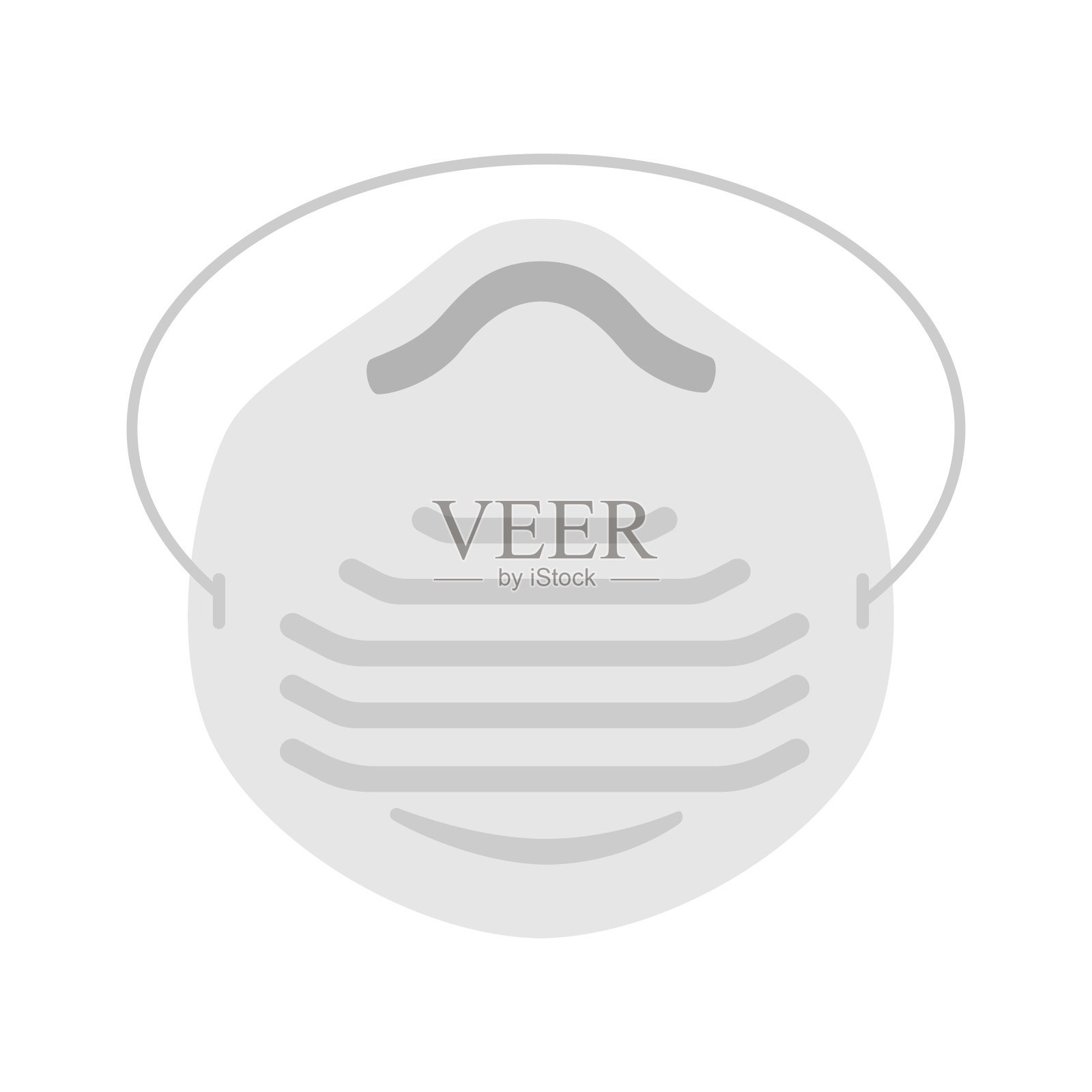 安全呼吸面罩的扁平风格。保护隔离在白色背景上的呼吸面罩。安全工作。插画图片素材