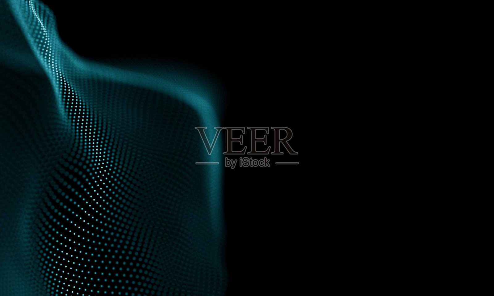 抽象蓝色几何背景。未来的技术风格。霓虹灯。未来技术HUD元素。优雅抽象的背景。大数据可视化。插画图片素材