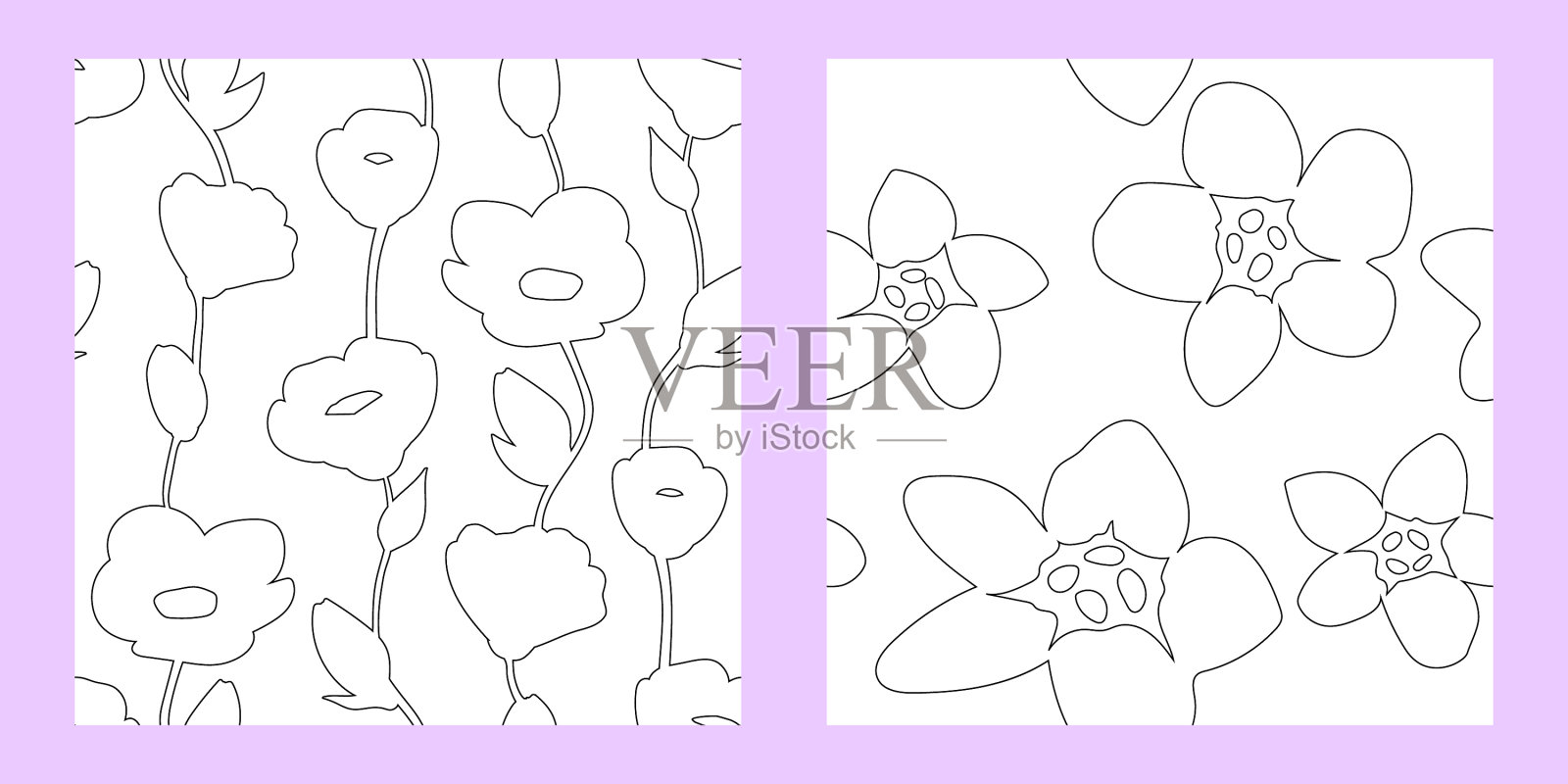 设置线形花插画图片素材