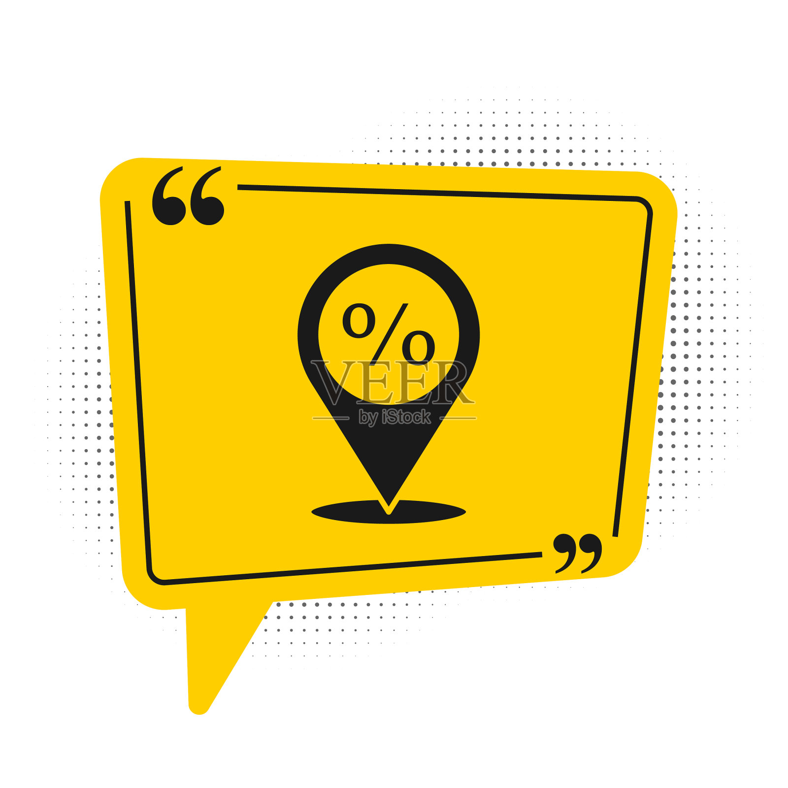 黑色位置与百分之折扣图标孤立设计元素图片