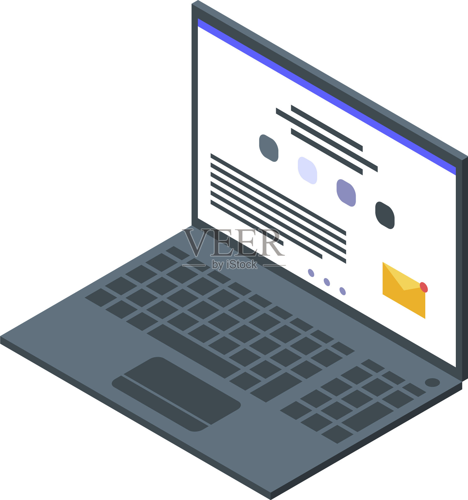 办公室经理笔记本图标等距风格插画图片素材