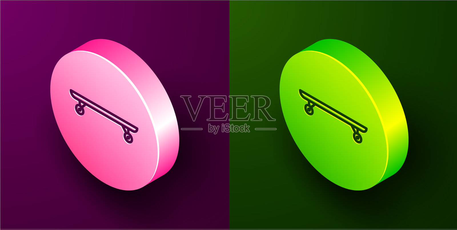 等距线长板或滑板巡洋舰图标素材