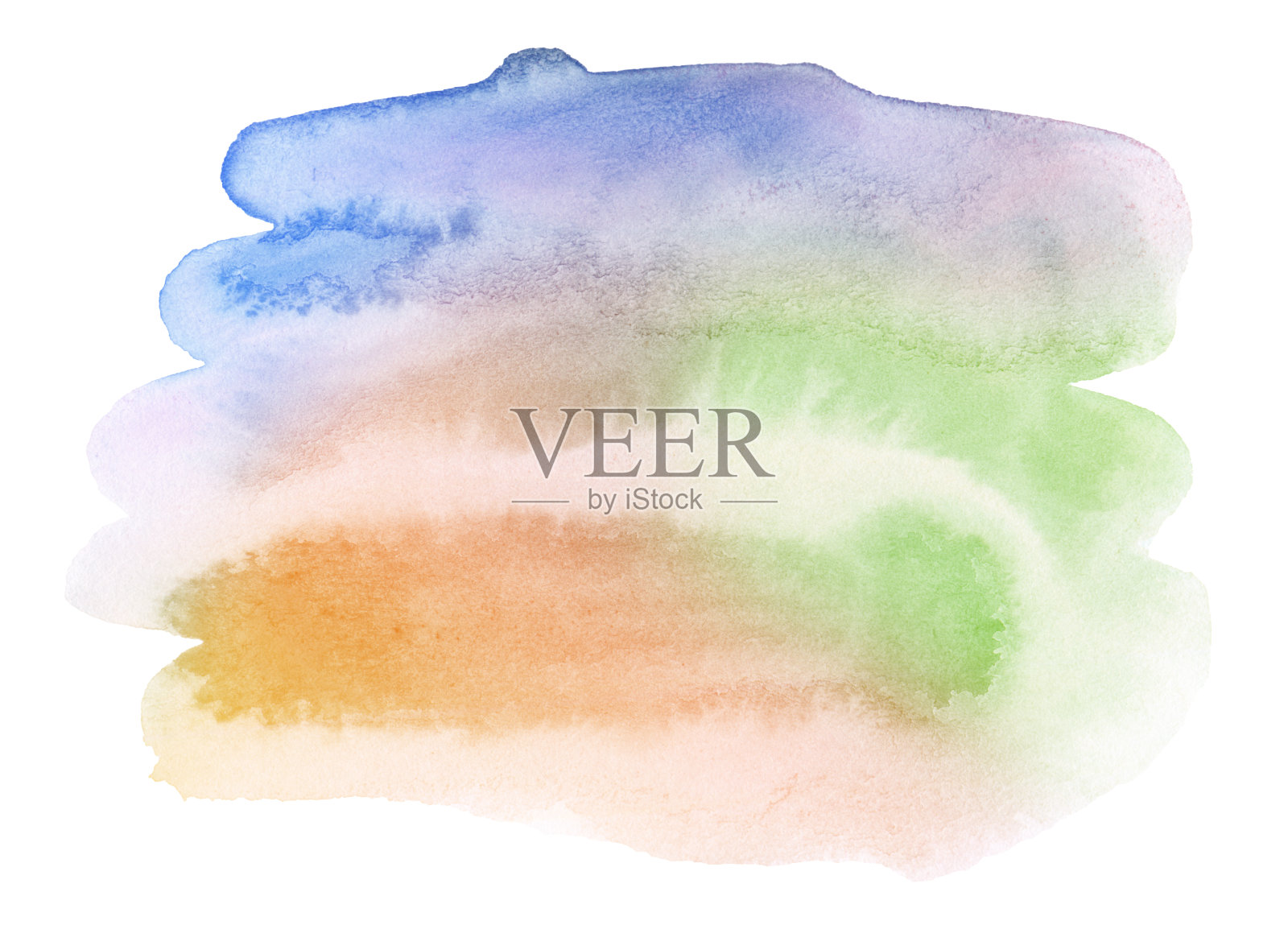 彩色水彩点在纸上的自然污渍粉彩颜色。设计用刷子手绘的孤立框架。照片摄影图片