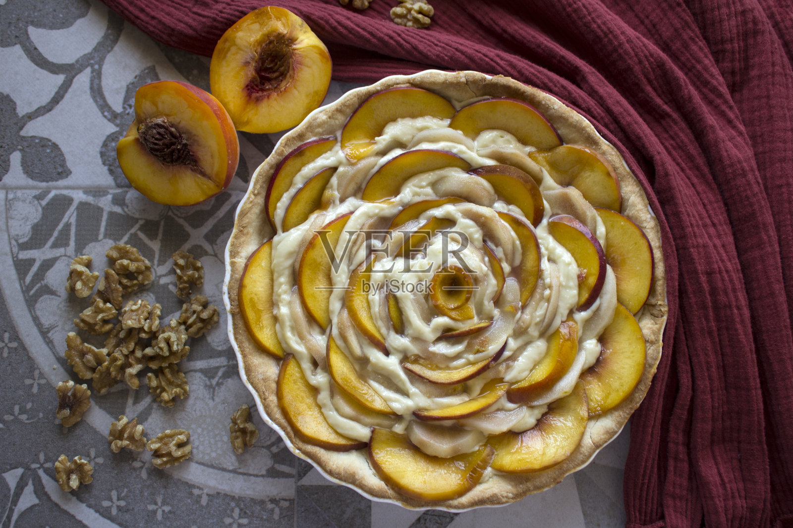 蜜桃馅饼照片摄影图片