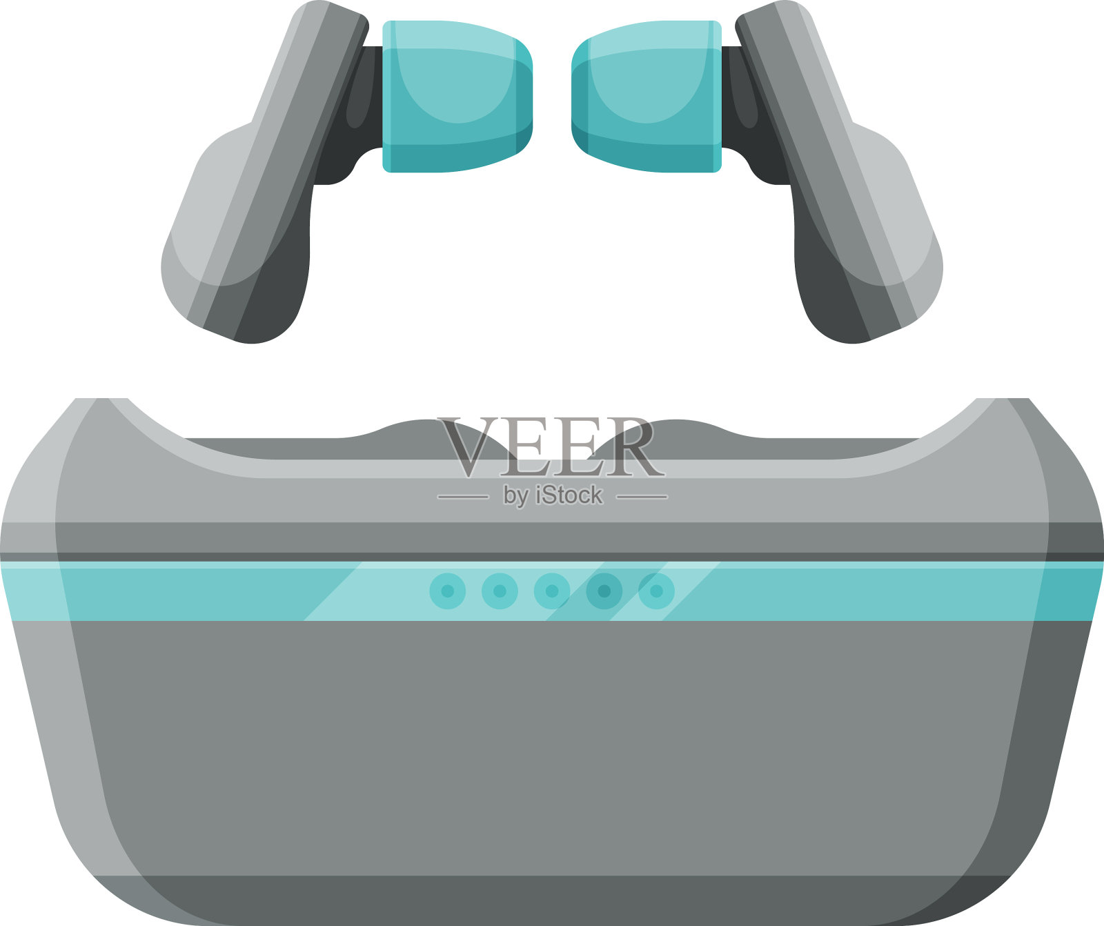 现代移动无线耳塞袋插画图片素材