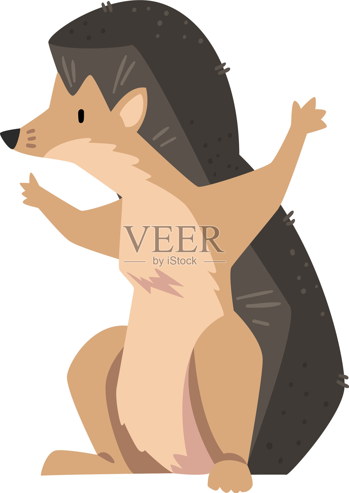 可爱的刺猬，可爱的多刺的野生森林动物设计元素图片