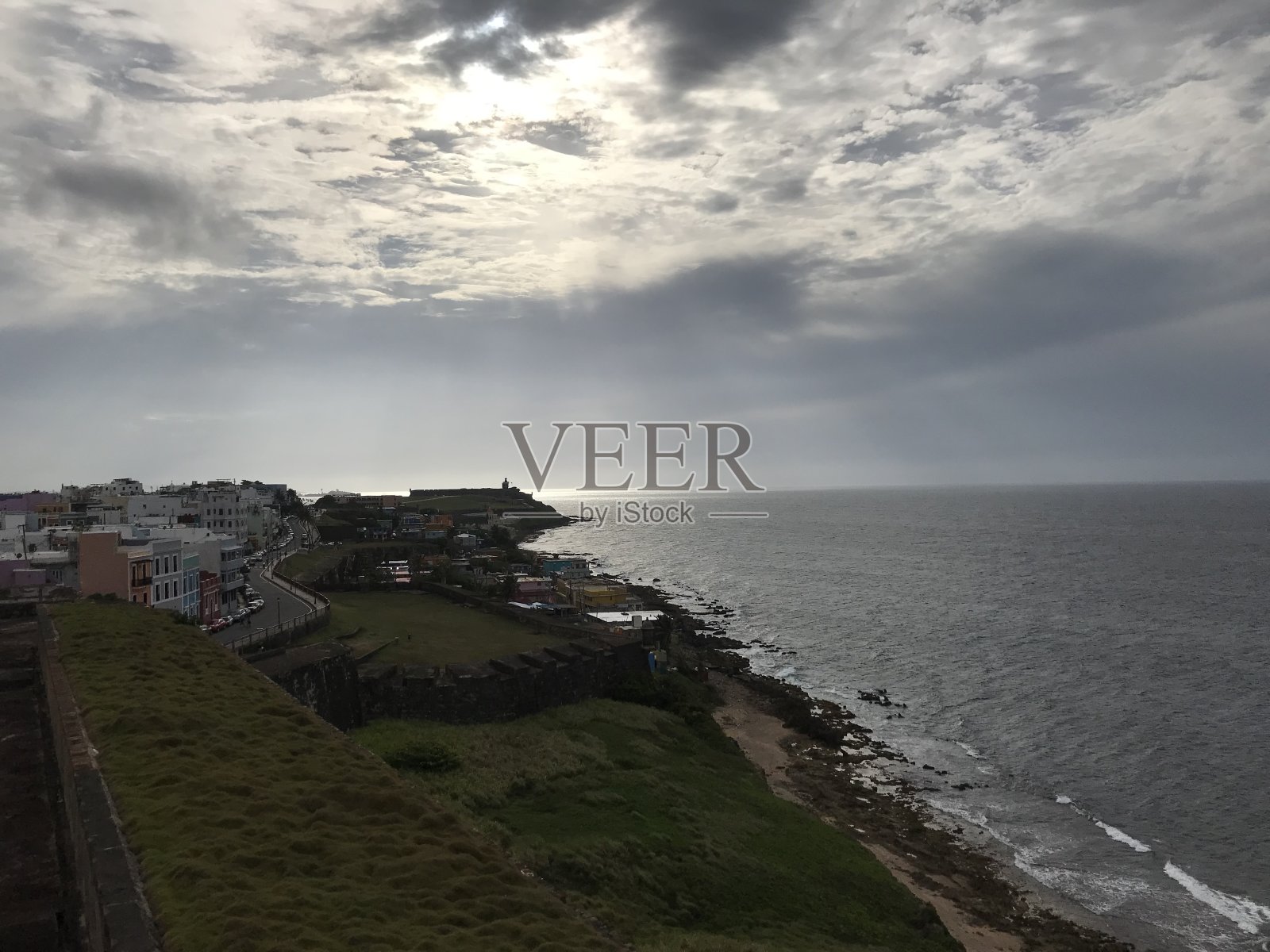 旧圣胡安天际线照片摄影图片