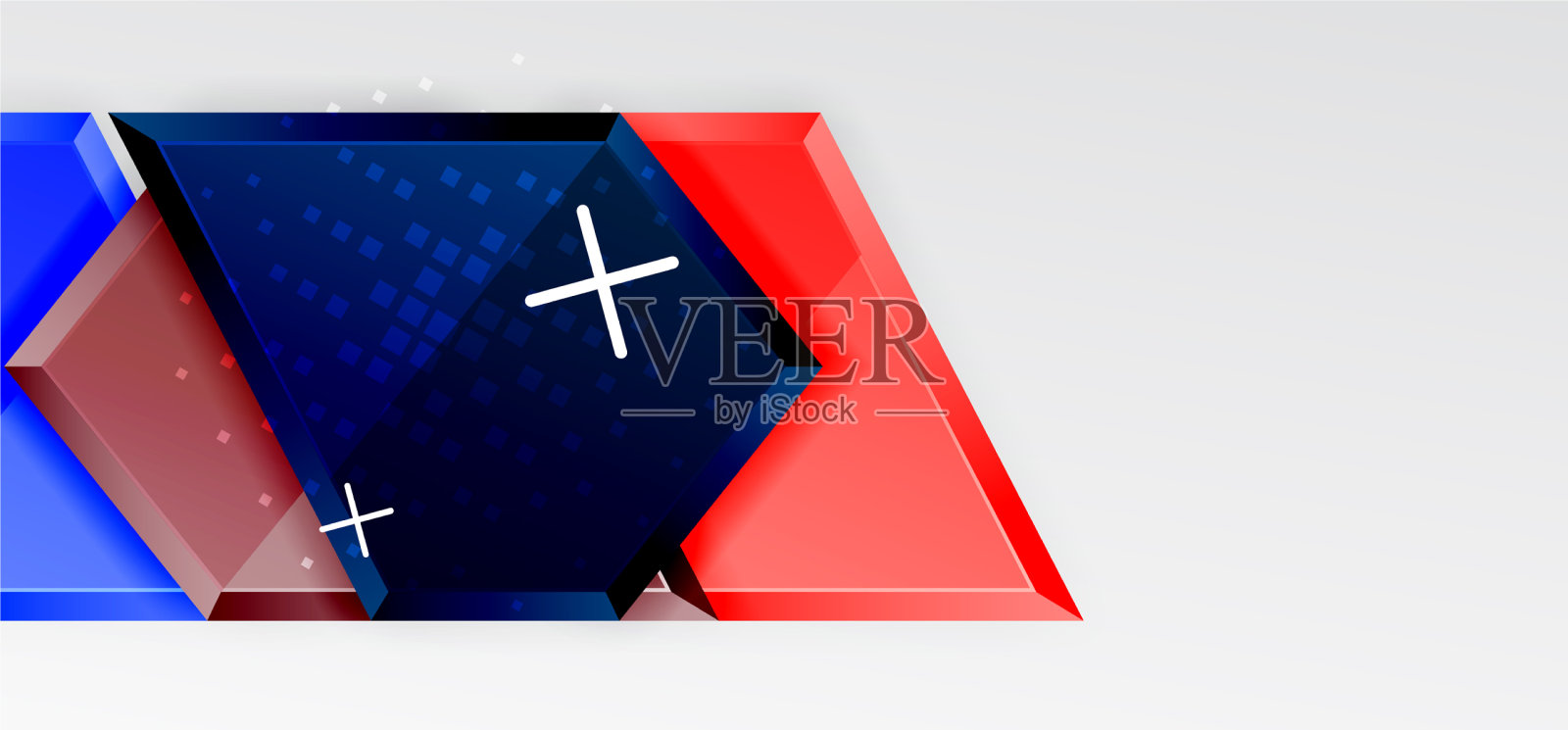 金属光泽闪亮的几何形状与3d效果插画图片素材