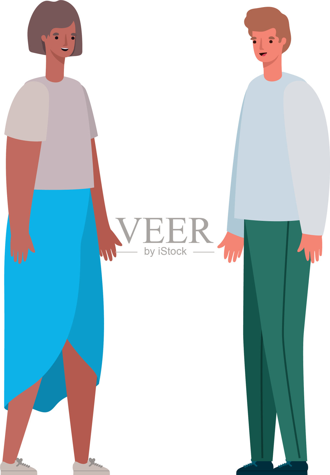 女人和男人头像卡通设计插画图片素材