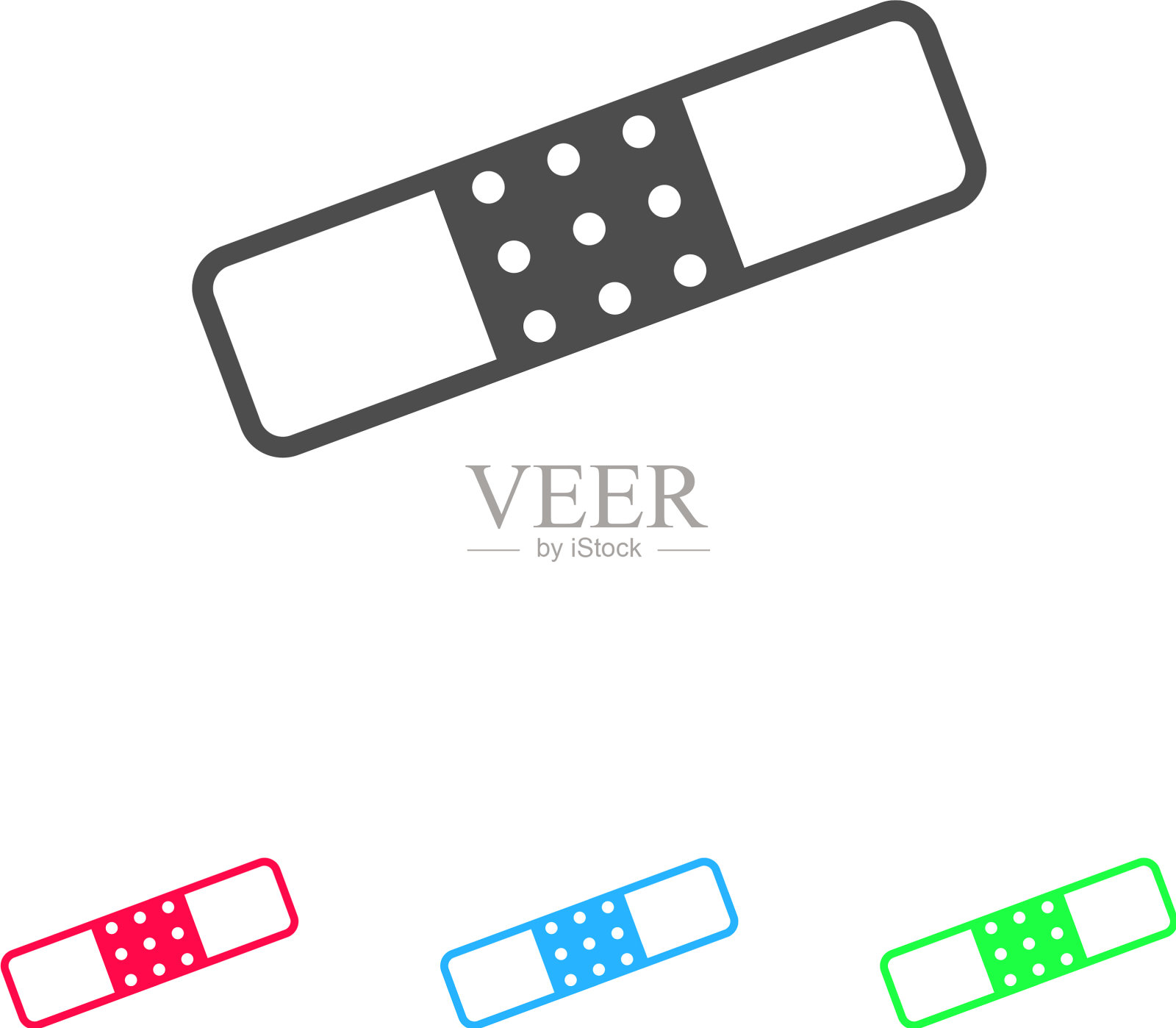 石膏图标平插画图片素材