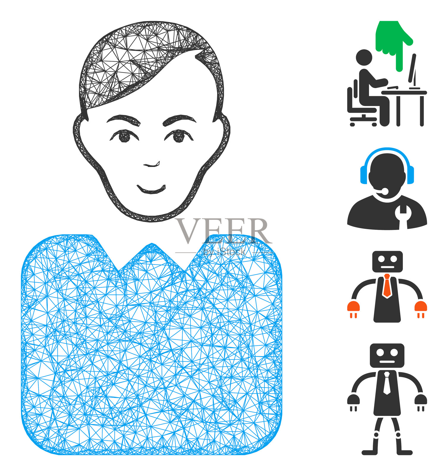 官僚web网插画图片素材