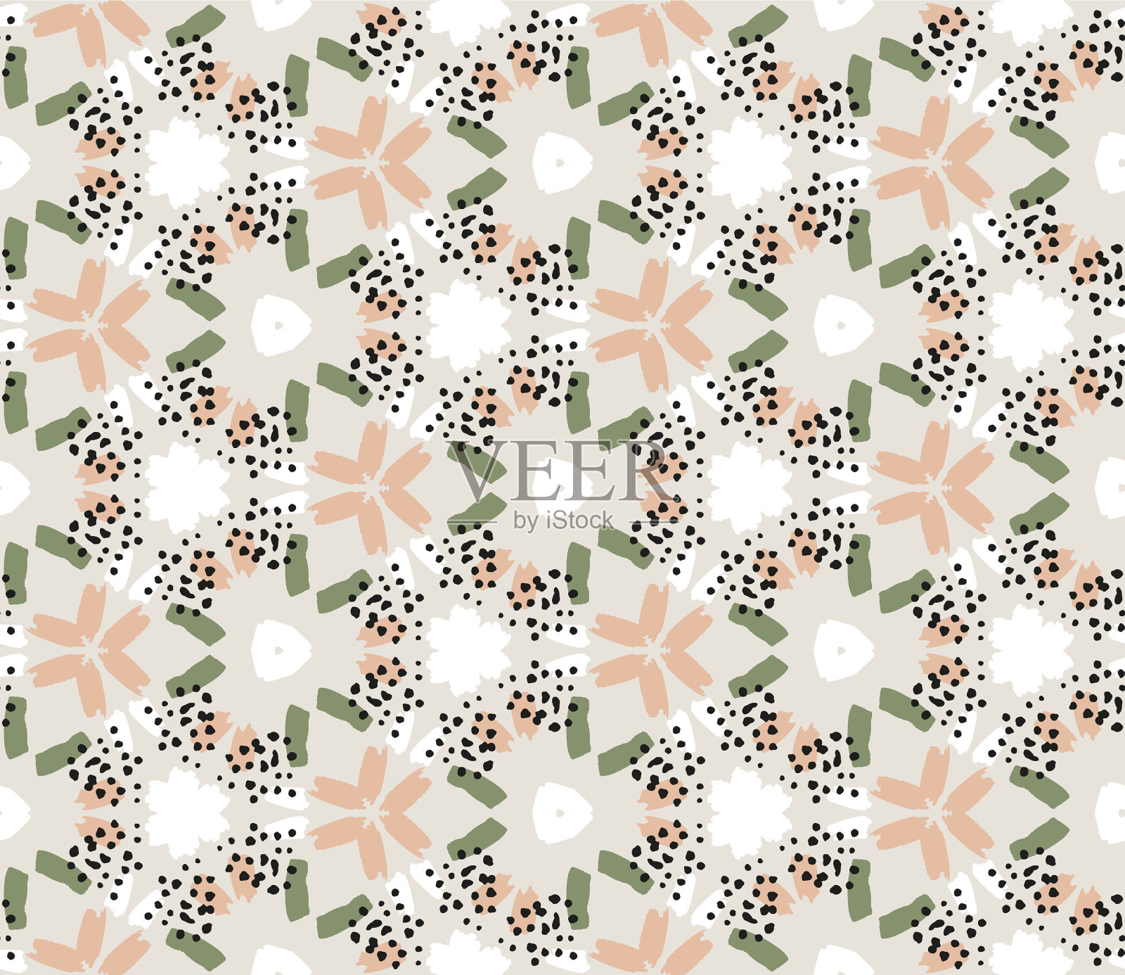 波西米亚风格的彩色无缝图案插画图片素材