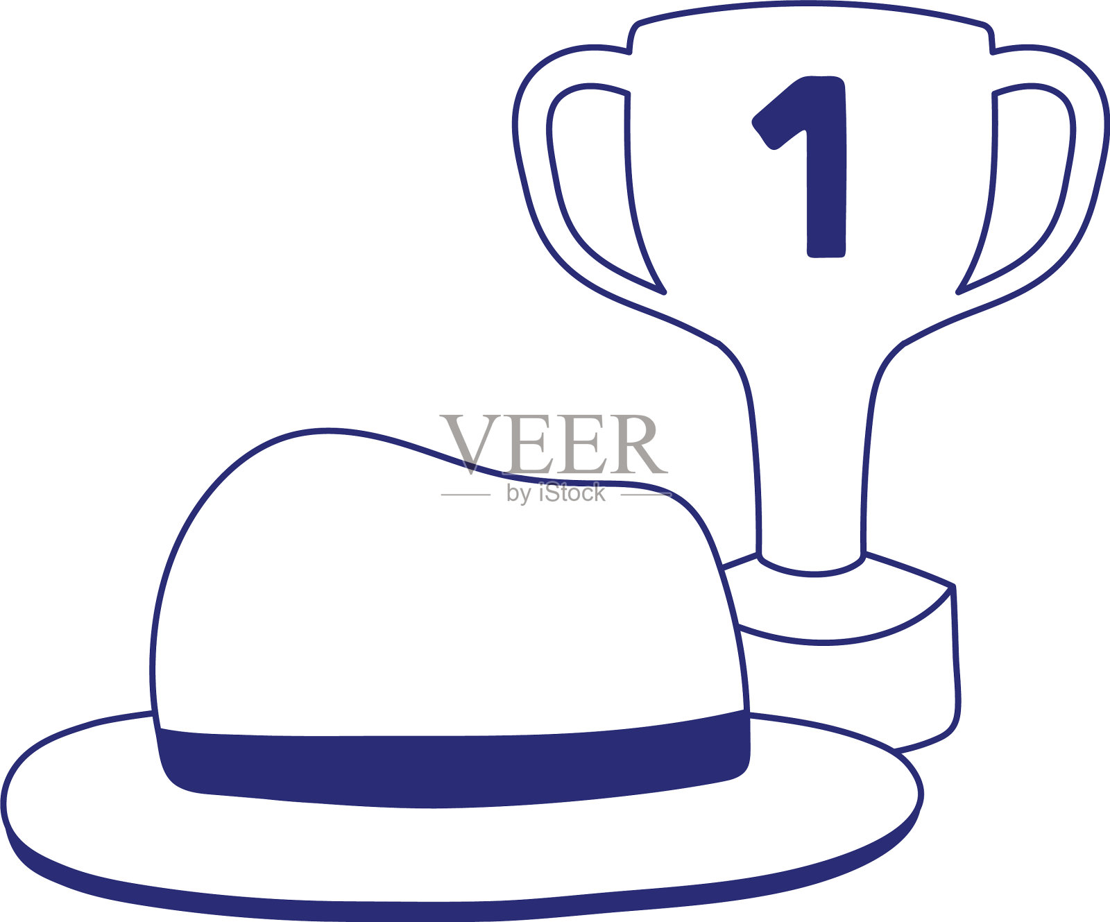 父亲节设计的帽子与奖杯设计元素图片