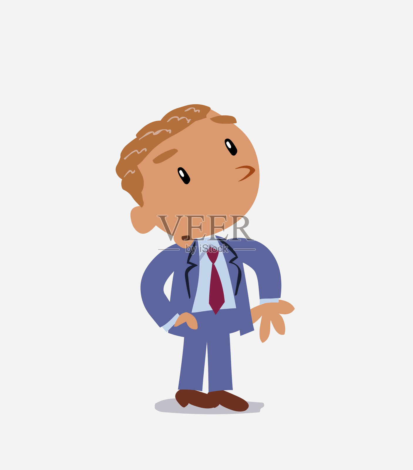 卡通人物的商人看起来带着怀疑和有点惊讶插画图片素材