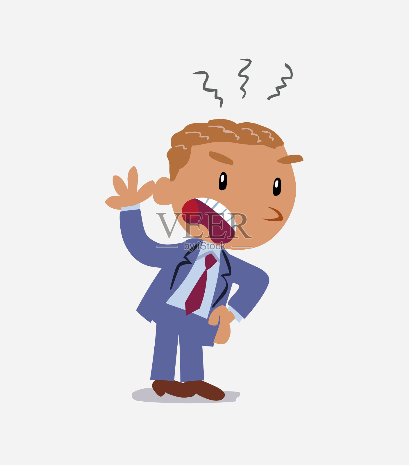 愤怒的卡通人物生意人热烈地和他握手插画图片素材