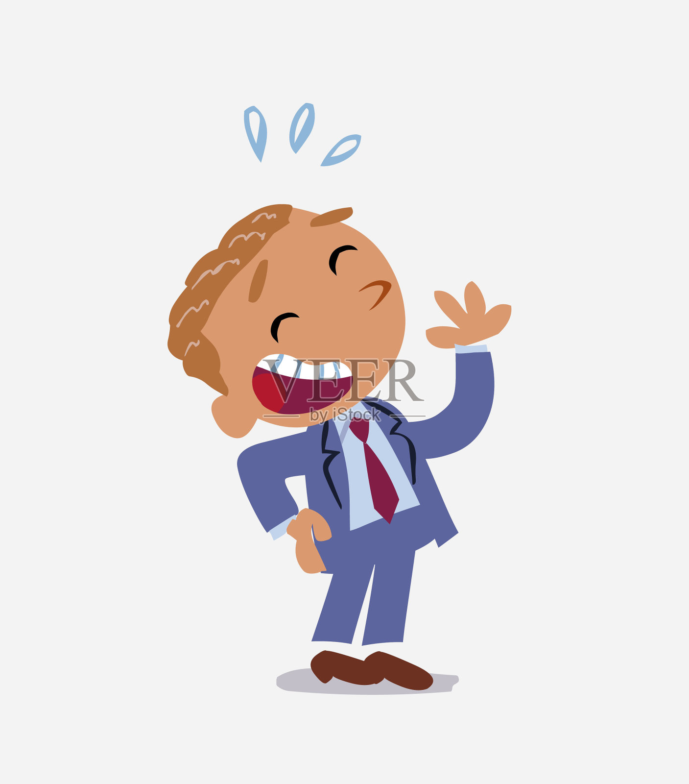 卡通人物的商人笑得很开心插画图片素材