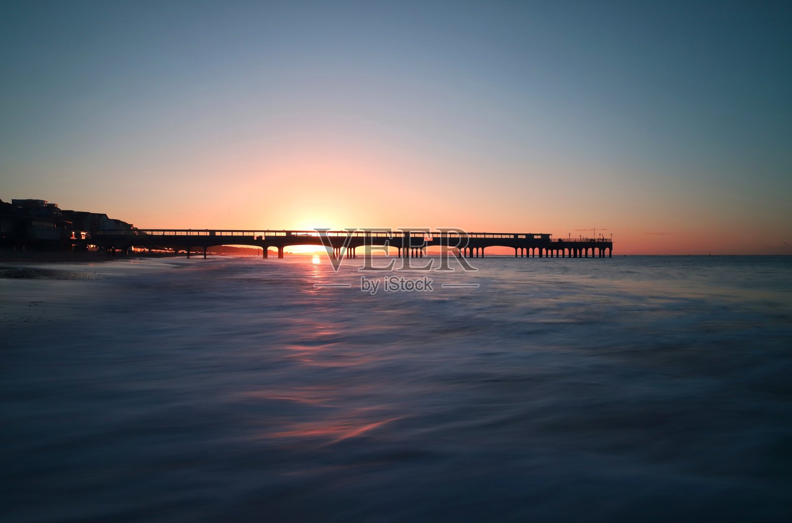 博斯科姆比码头蓝色时光照片摄影图片