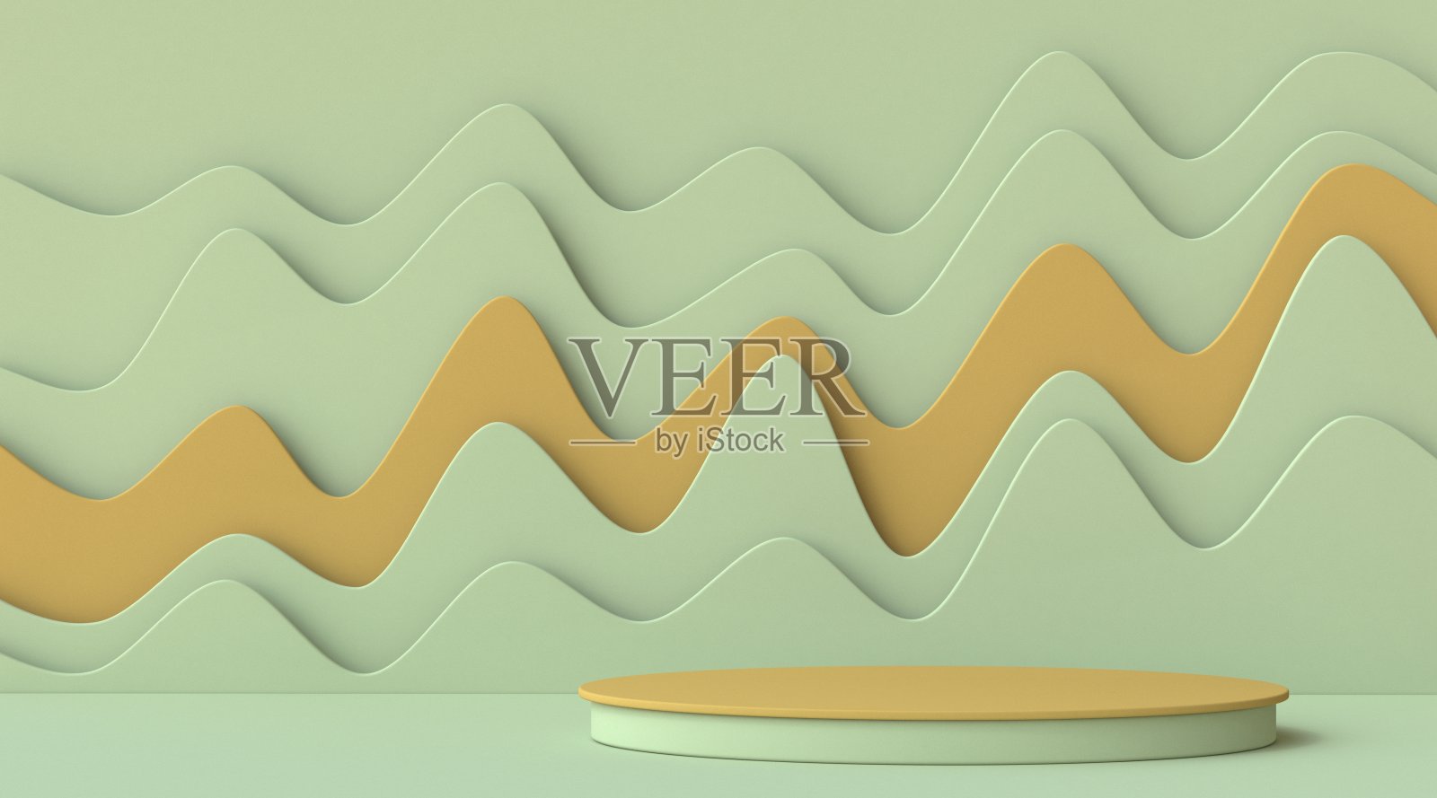 抽象模拟平台与波浪背景3D照片摄影图片