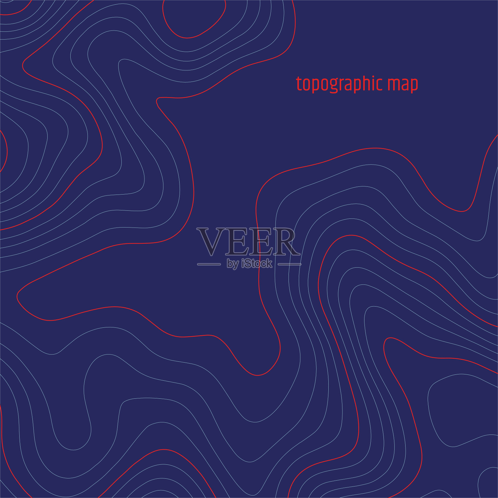 地形图等高线背景。等高线图向量。绘制地形图线。矢量抽象地形图概念与空间为您的副本。波浪横幅。颜色的几何形式插画图片素材