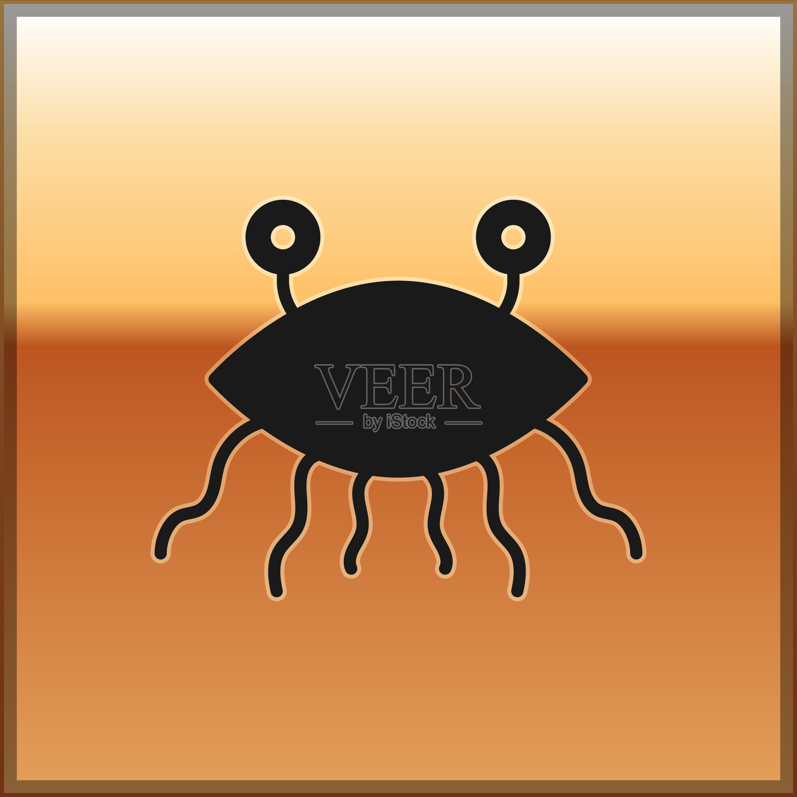 黑色飞天圣像孤立在黄金上插画图片素材