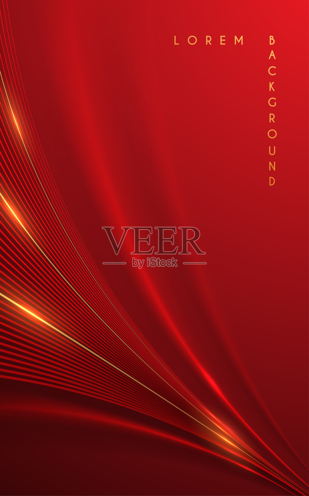 抽象的红色和金色线条背景插画图片素材