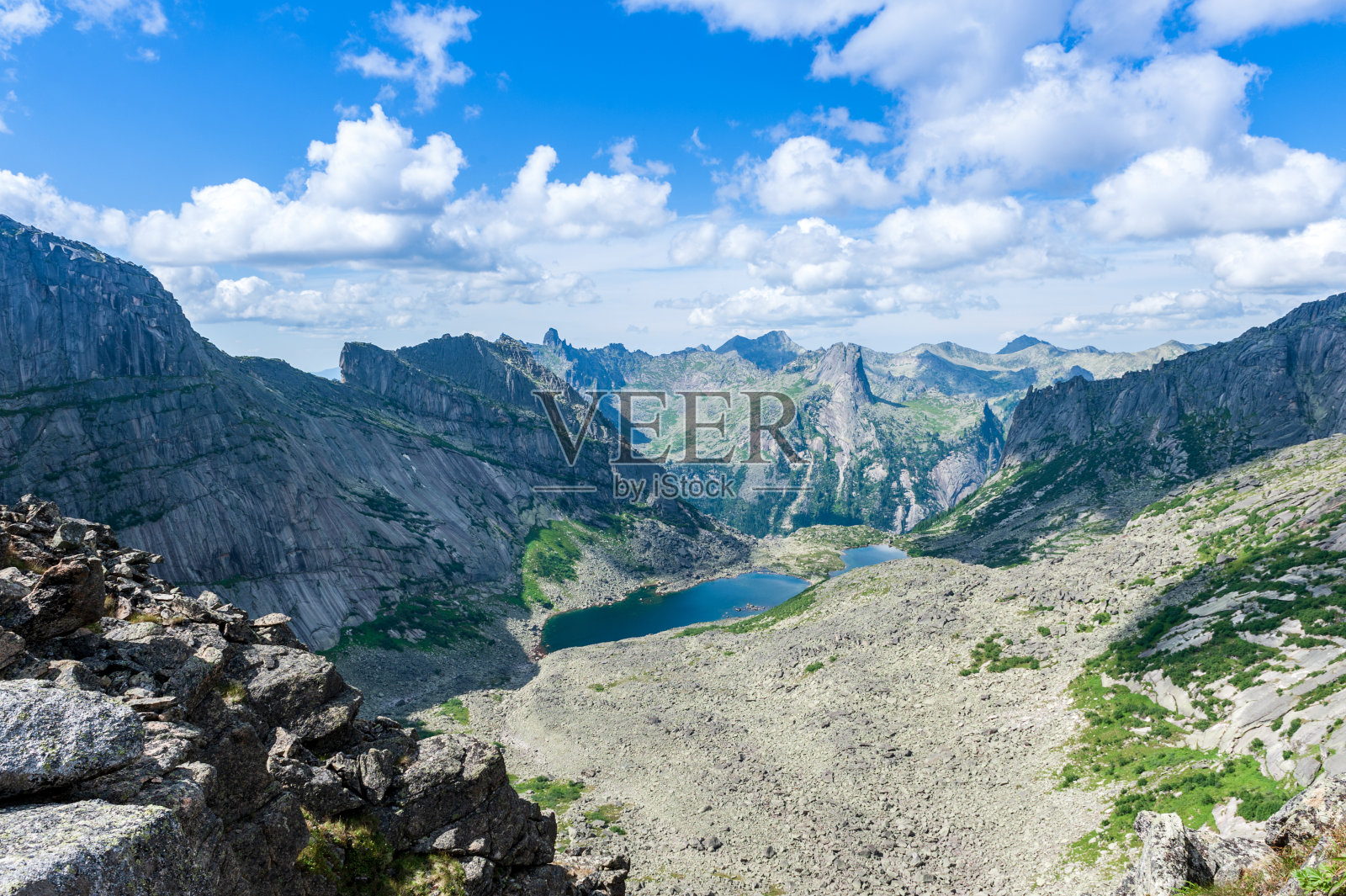 针叶林。西伯利亚。天山景湖上。照片摄影图片