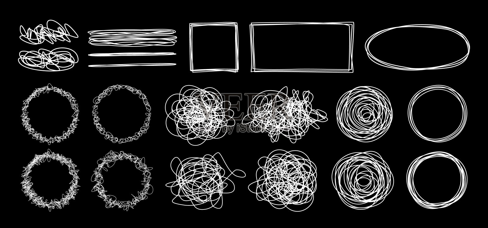 杂乱的、肮脏的、带有黑板效果的涂鸦插画图片素材