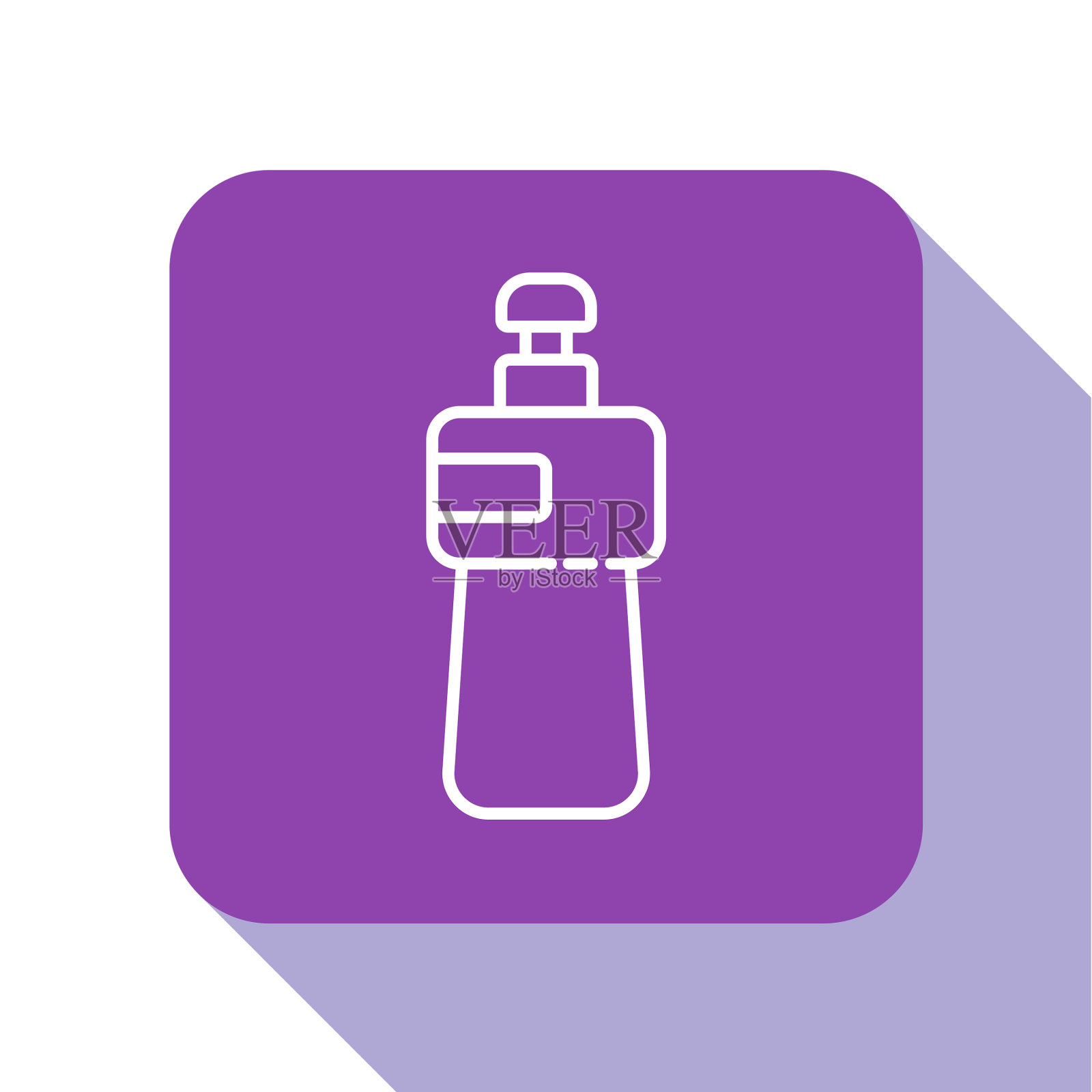 白线洗碗液瓶图标隔离插画图片素材