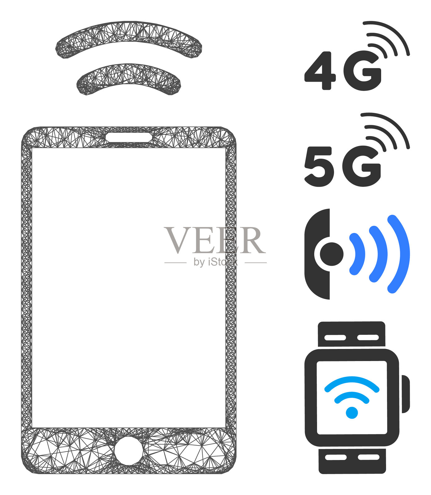 移动irda信号网插画图片素材