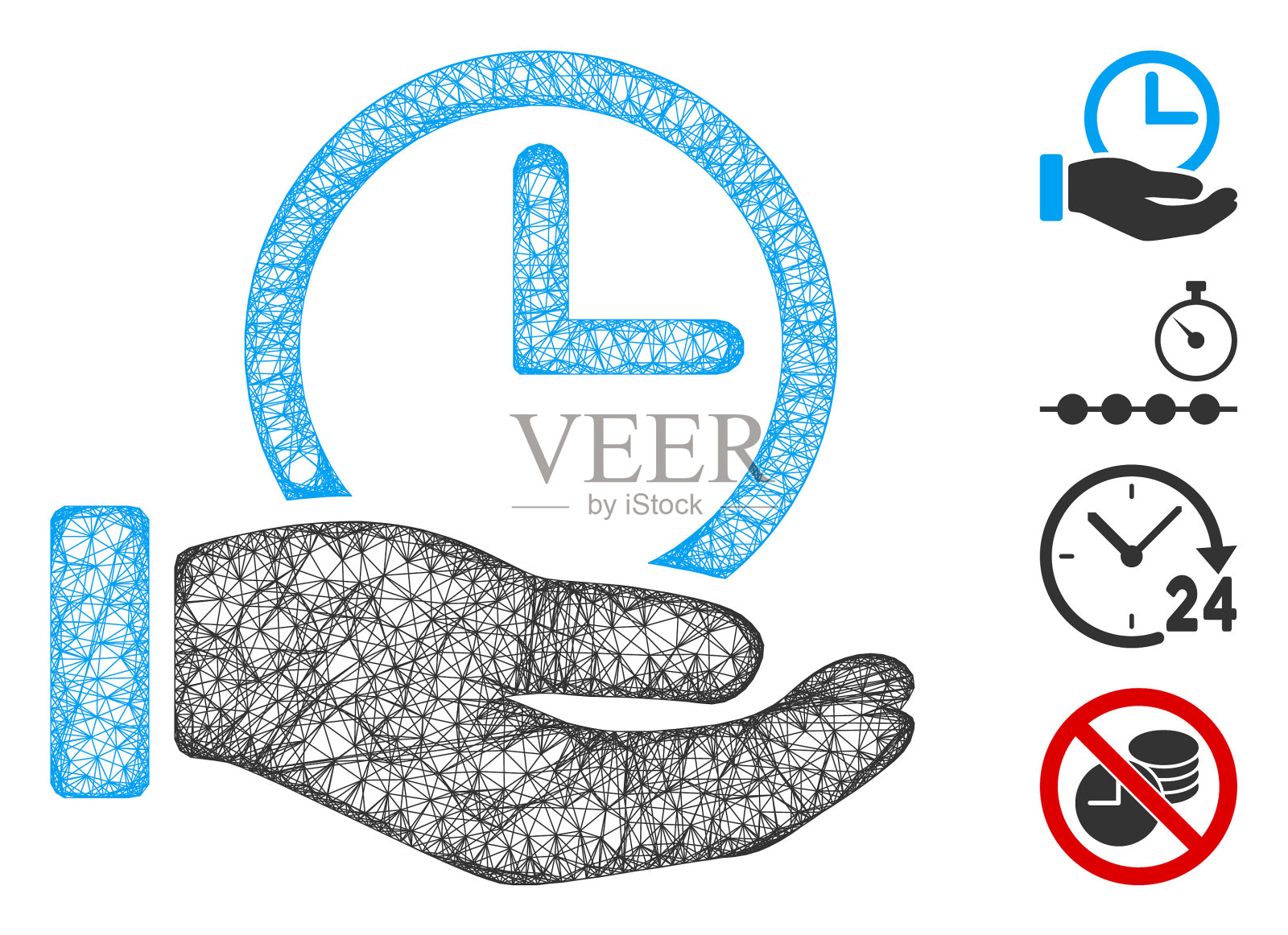 定时服务网络插画图片素材