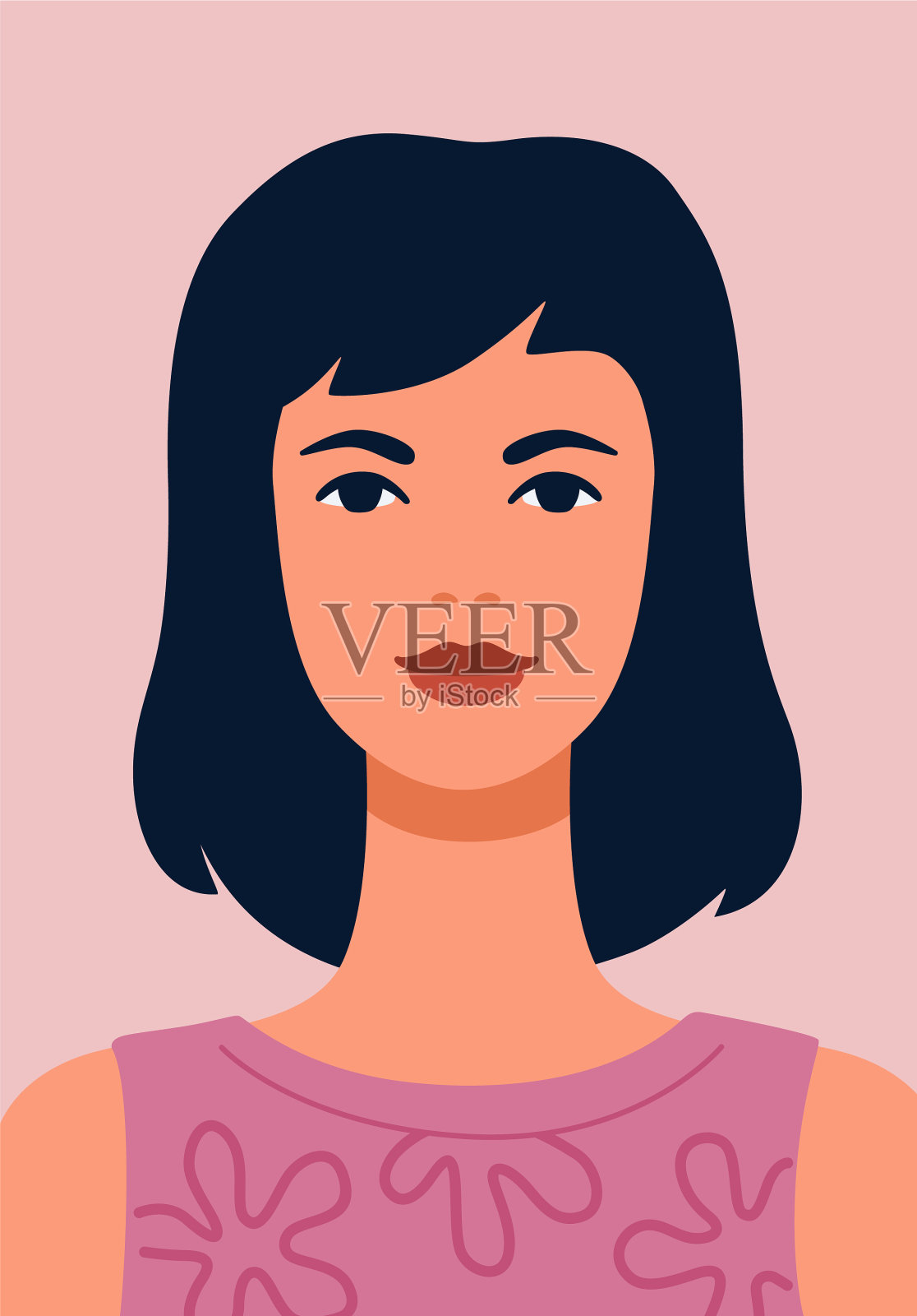 阿凡达美丽年轻的女孩模特插画图片素材