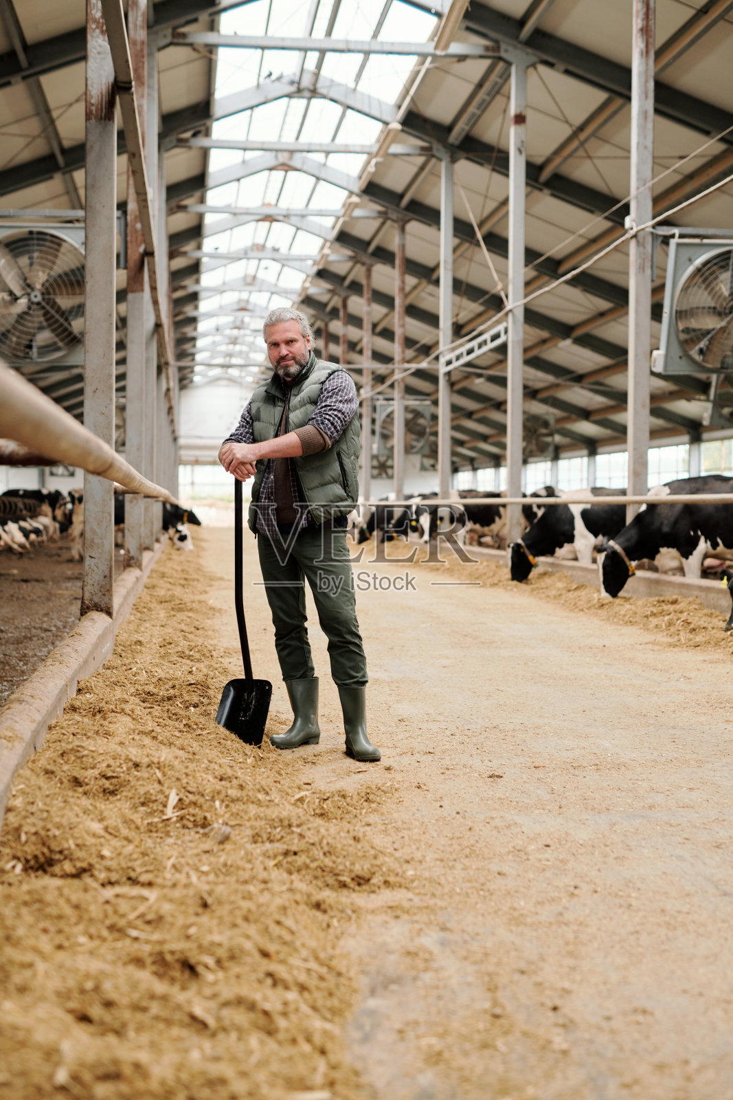 英俊的农民和铲子照片摄影图片