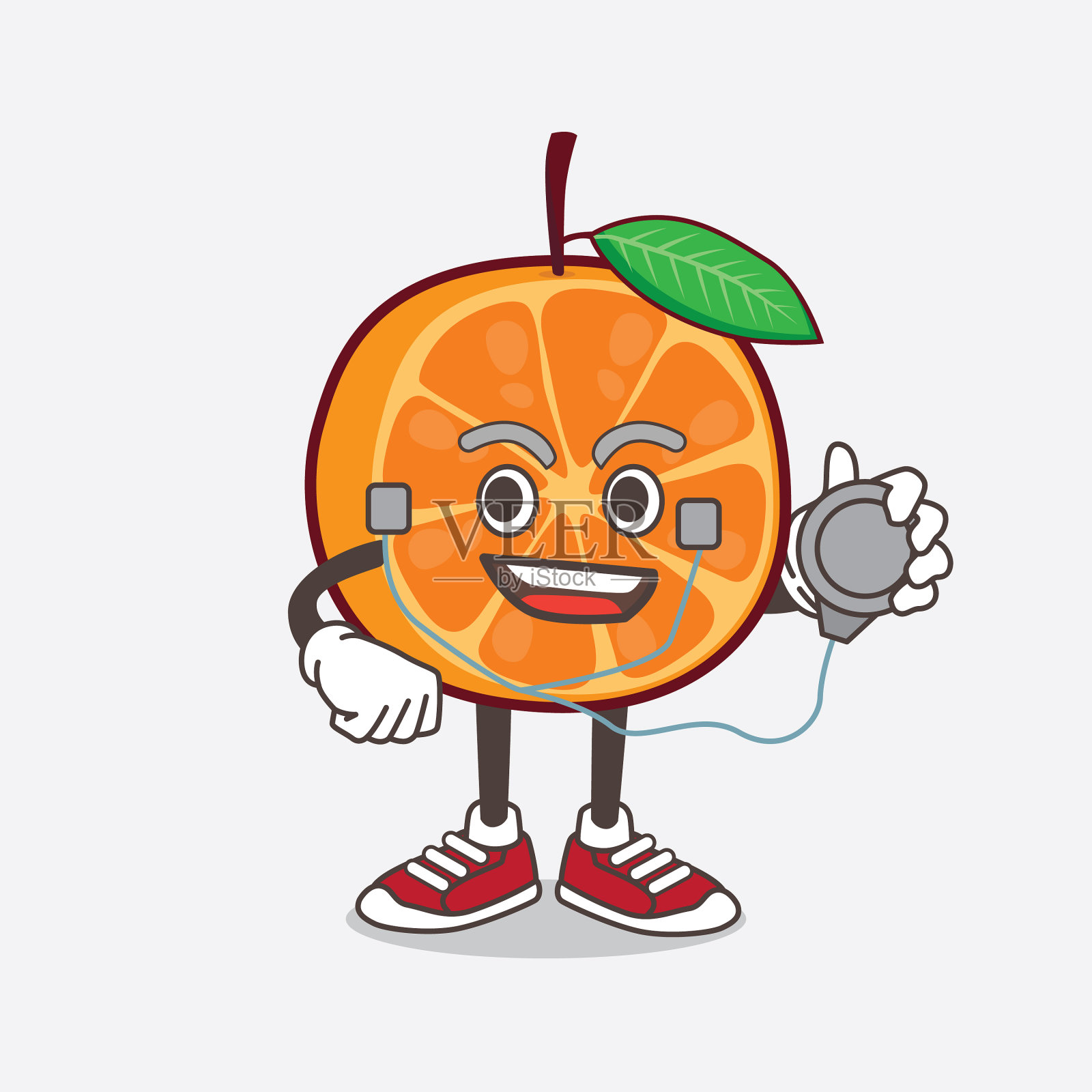 橘果卡通吉祥物角色为医生插画图片素材