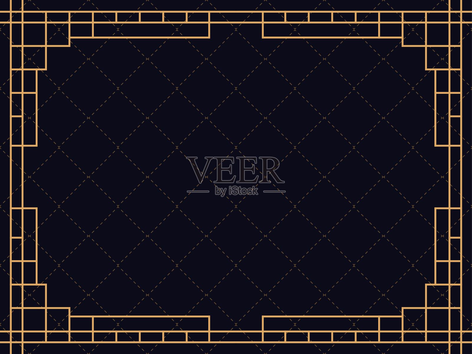 艺术装饰风格的框架。的线性边界。为邀请函、传单和贺卡设计模板。20世纪20 - 30年代的风格。矢量图插画图片素材