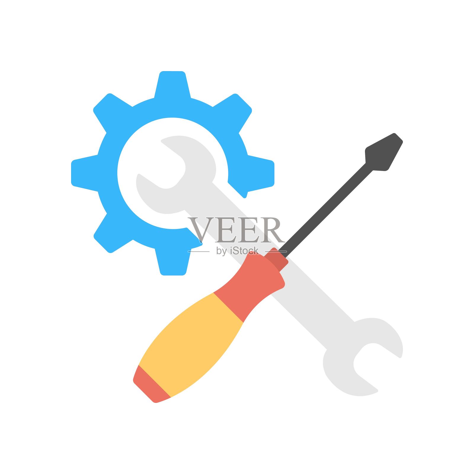 维修和维护图标-矢量插图。设置的象征。插画图片素材