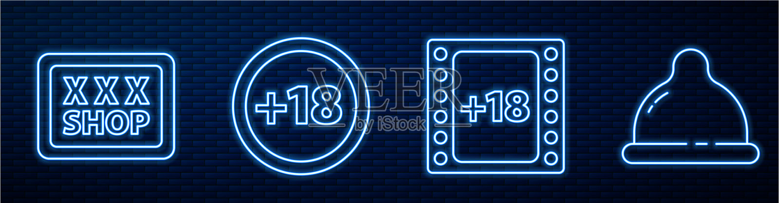 设线播放视频18 +内容的性商店插画图片素材