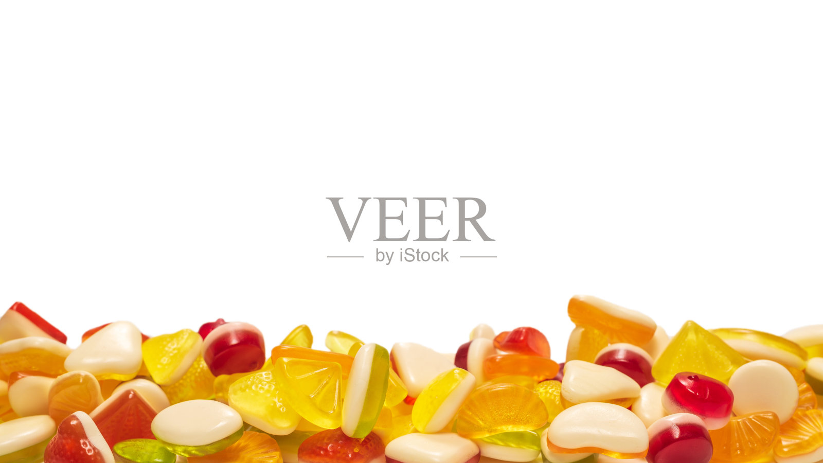 什锦美味的软糖。照片摄影图片