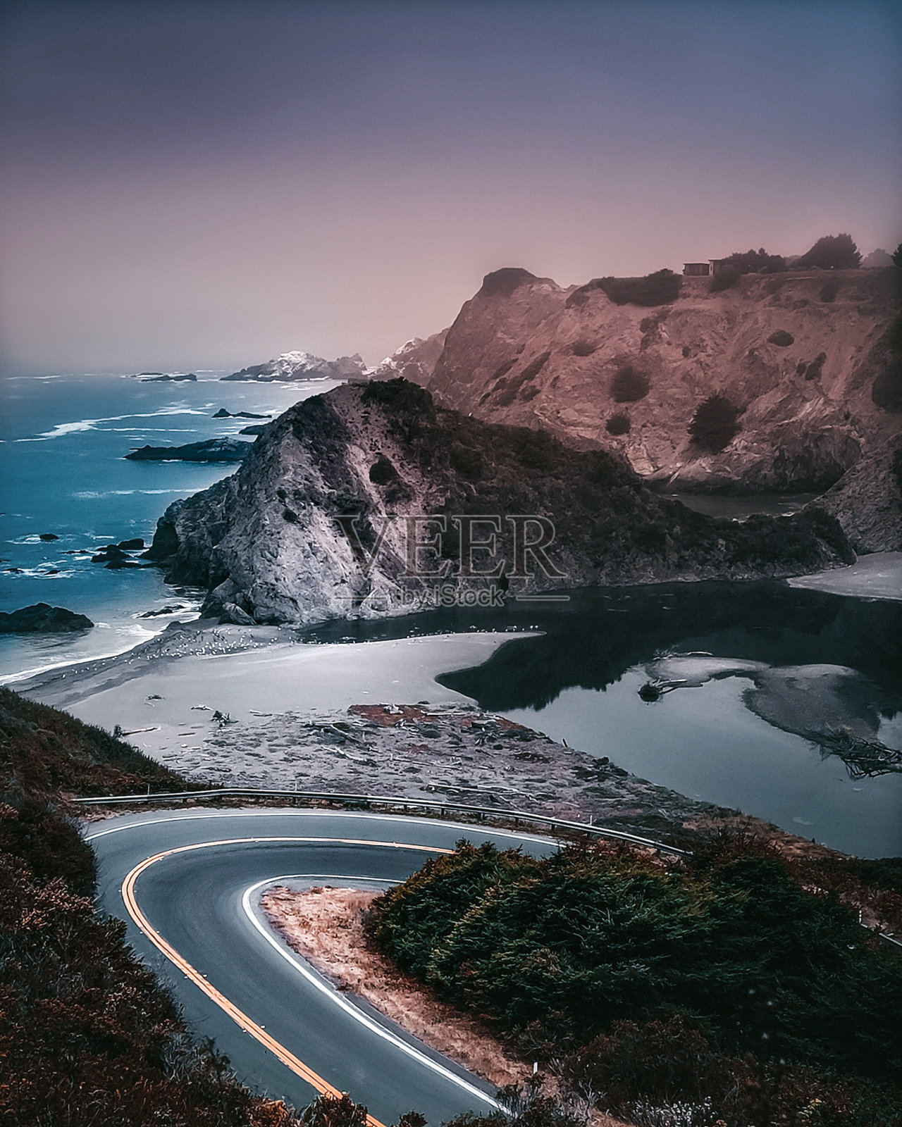 海洋道路曲线照片摄影图片