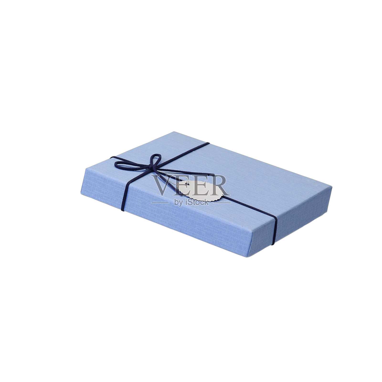 蓝色的礼品盒纸盖漂浮在白色之上照片摄影图片