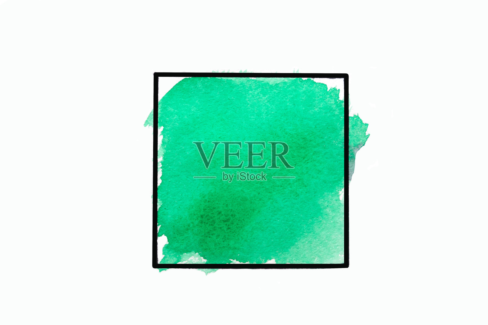 绿色笔触水彩颜料隔离照片摄影图片