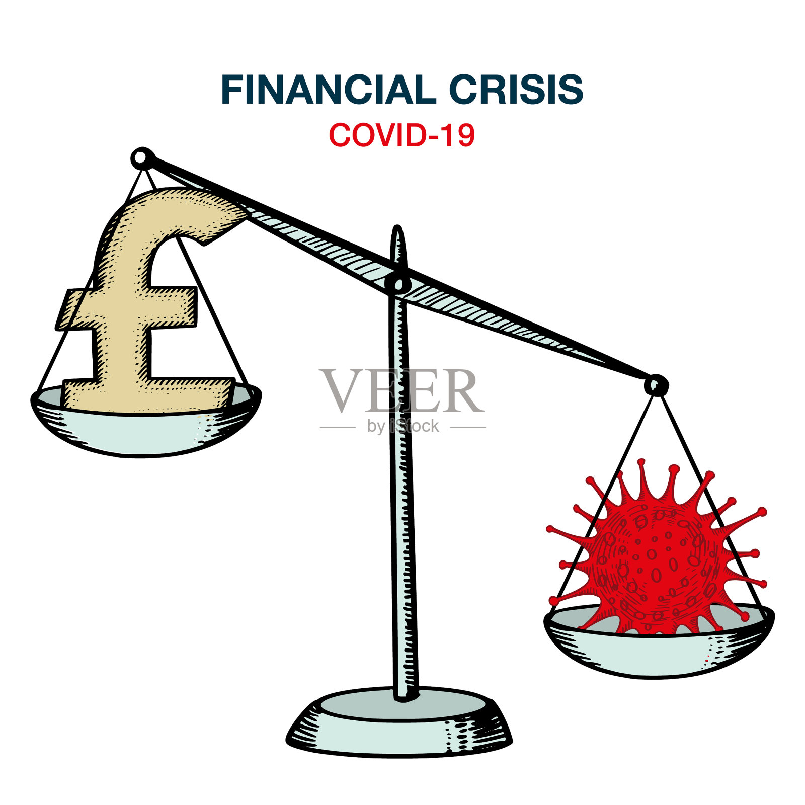 世界金融经济冠状病毒危机概念插画图片素材