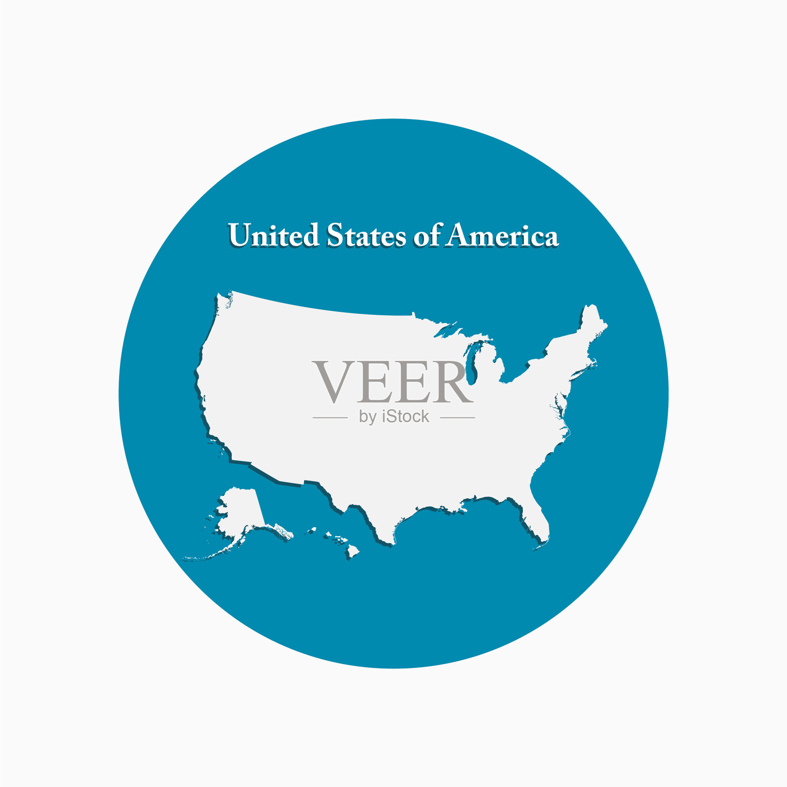 创意地图模板国家美国插画图片素材