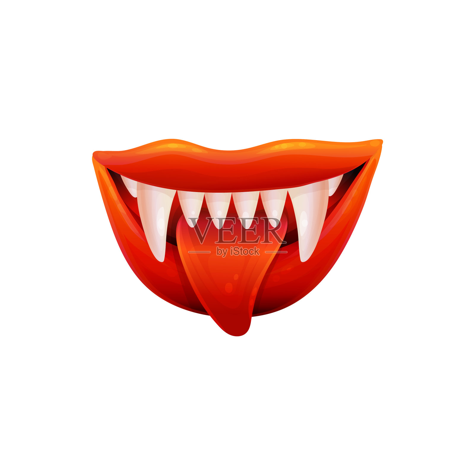 性感的女吸血鬼或魔鬼嘴逼真设计元素图片