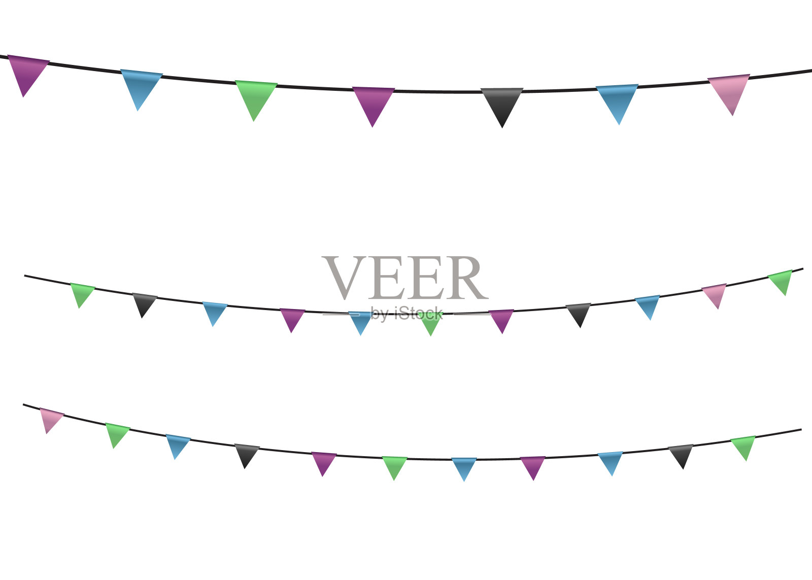 狂欢节的彩旗花环。插画图片素材