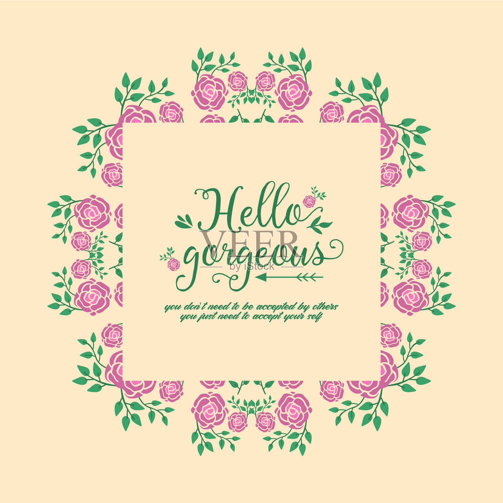 优雅的设计为你好华丽的卡片插画图片素材