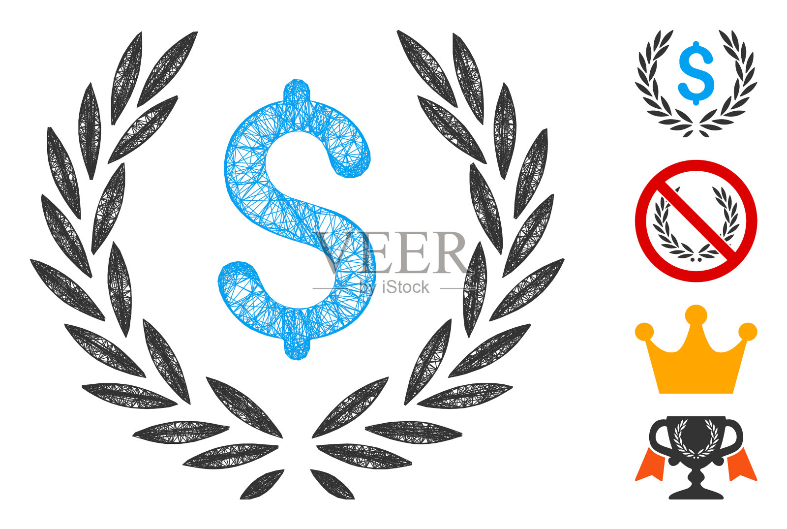 财月桂花环网网插画图片素材