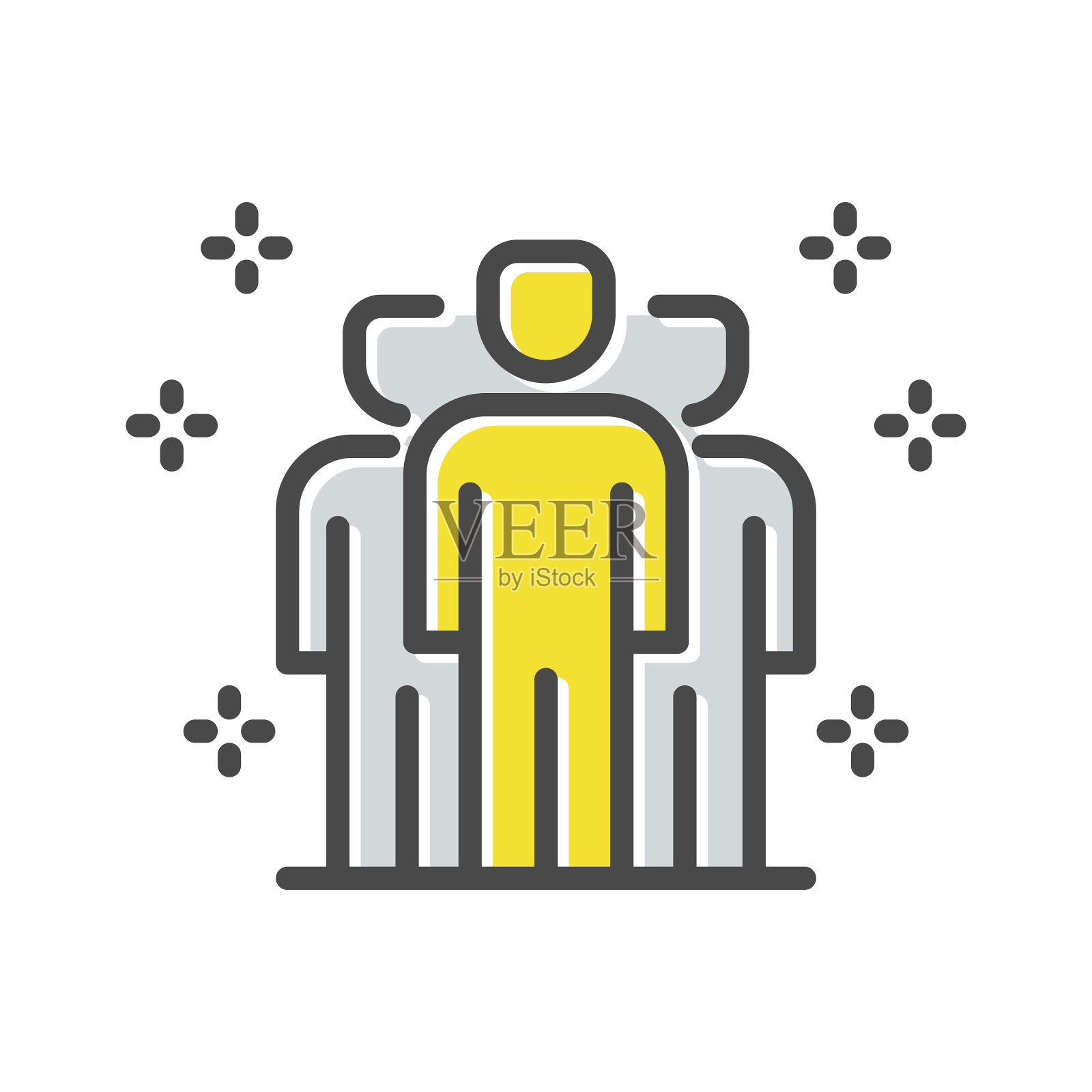 合作合作细线图标孤立插画图片素材